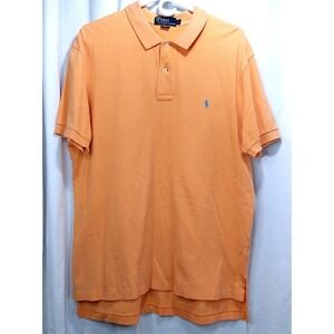Polo Ralph Lauren Polo Shirt Men's Large‎ Sherbert Orange  Turquoise Pony